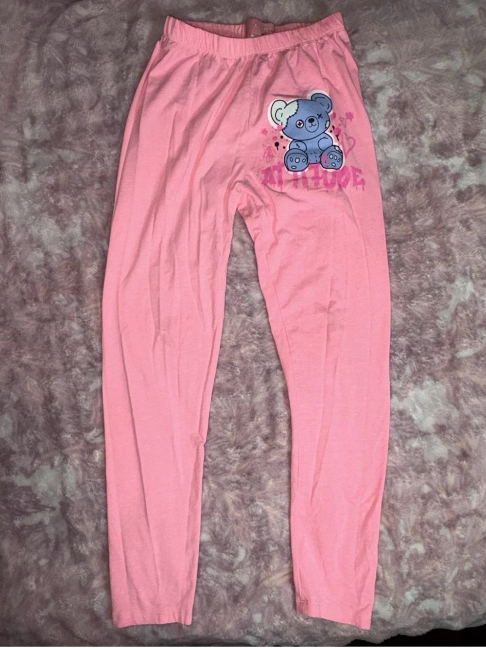 Revolution Pink Pajama Bottoms with Blue Bear